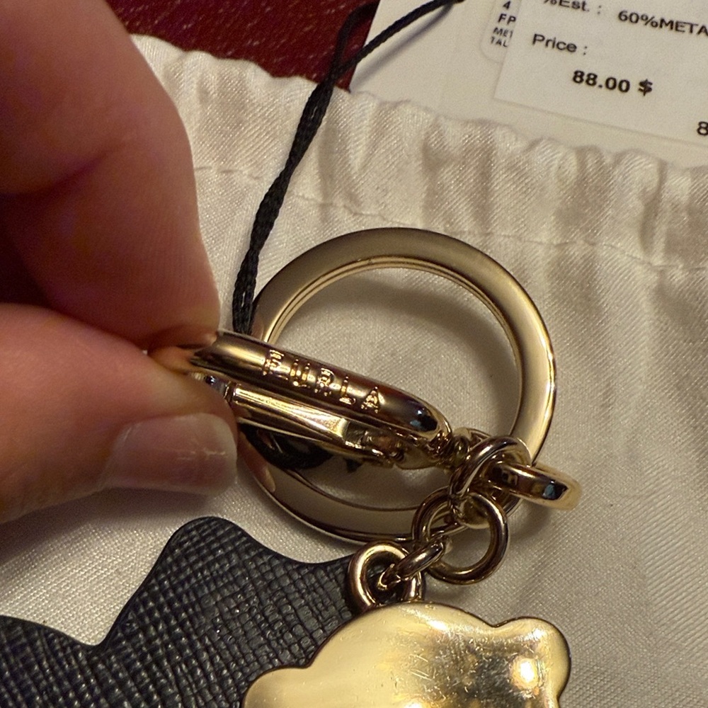 Furla NWT Black and Gold Bear Keychain with little bag. - Picture 7 of 16